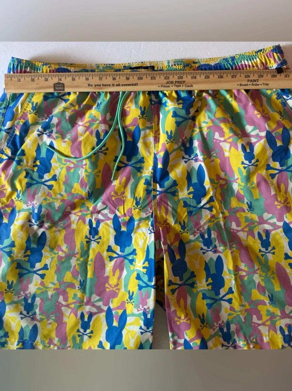 Psycho Bunny SZ XXL Yellow Multi-Color Swim Shorts